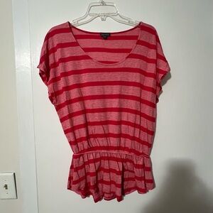 Lilla P Red and Pink Striped Tee